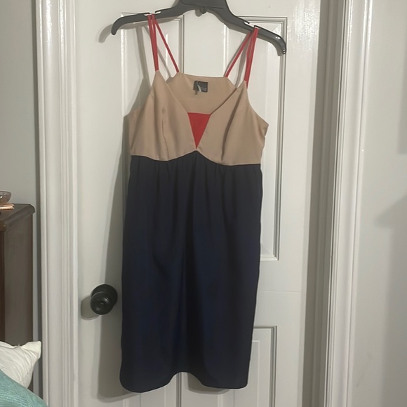 Sparkle & Fade - small- from Urban Outfitters- navy- taupe- red dress - Picture 2 of 9